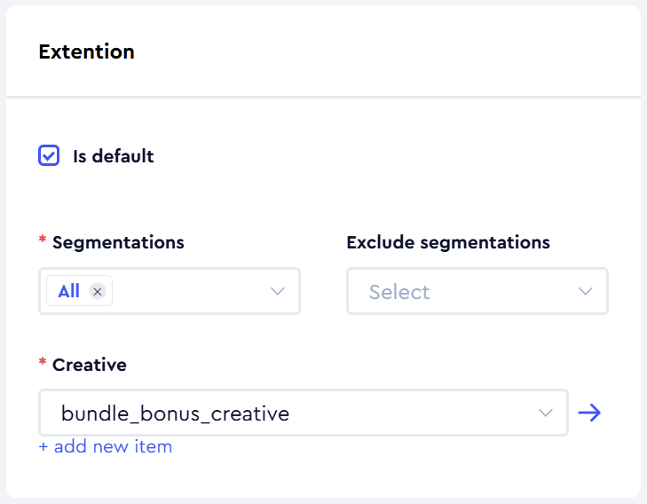 Campaign -> Extensions -> Creative