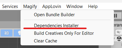 Menu Item: Magify/Dependencies Installer