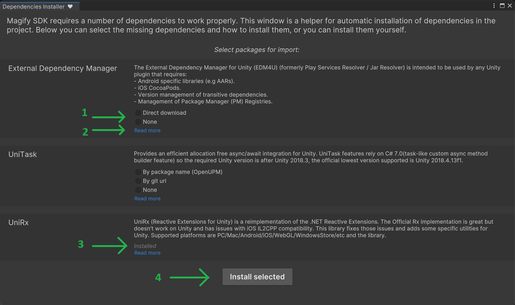 Magify/Dependencies Installer UI