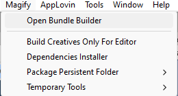 Magify > Open Bundle Builder
